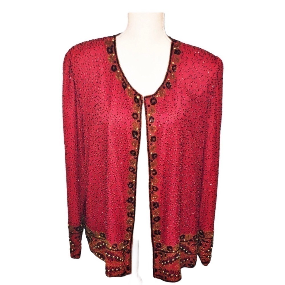 Vintage Laurence Kazar Red Jacket Size 2X